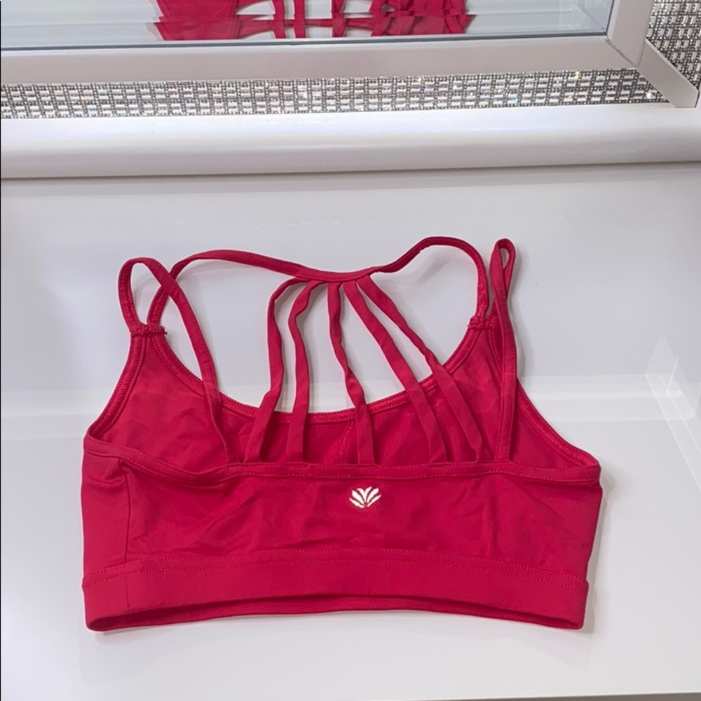 bright pink sports bra